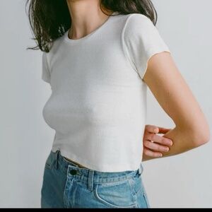 OZMA Silk Noil Tee in Natural